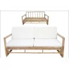 Bamboo garden sofa with 2 seater cushions L150cm