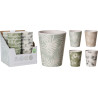 VERRE MELAMINE FEUILLAGE D8XH10CM 4ASS