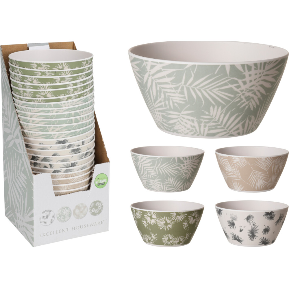 Bol mélaminé feuillage 4 assortiment aux choix 14,5xH7cm