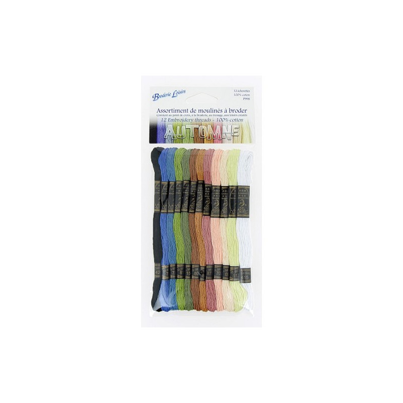 PACK 12 ECHEVETTES MOULINE AUTOMNE