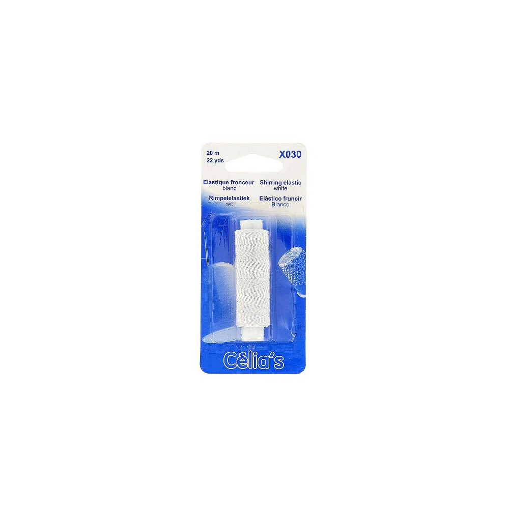 ELASTIQUE FRONCEUR BLANC 20M