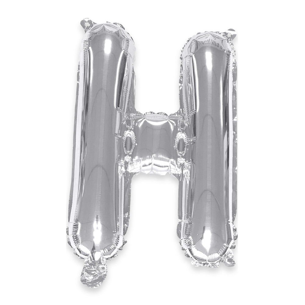 BALLON METAL "H" ARGENT