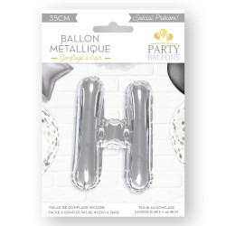 BALLON METAL "H" ARGENT