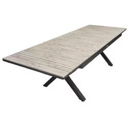 Table de jardin extensible CAVALAIRE nouveau modèle - Gris anthracite - 8 à 12 couverts