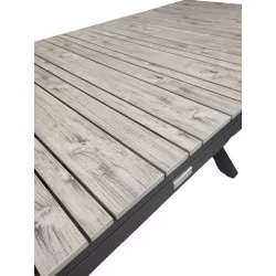Table de jardin extensible CAVALAIRE nouveau modèle - Gris anthracite - 8 à 12 couverts