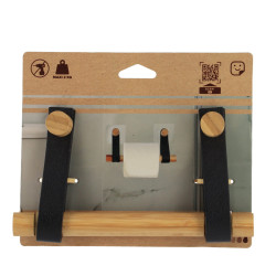 DEROULEUR PAPIER WC NOIR/BAMBOU+ LANIERE