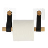 DEROULEUR PAPIER WC NOIR/BAMBOU+ LANIERE