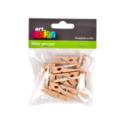 SET DE 12 PINCES BOIS NATUREL 3.5CM