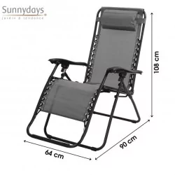FAUTEUIL RELAX ANTHRACITE L176X64 X H108
