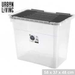 Box de rangement 72L avec couvercle à clip noir