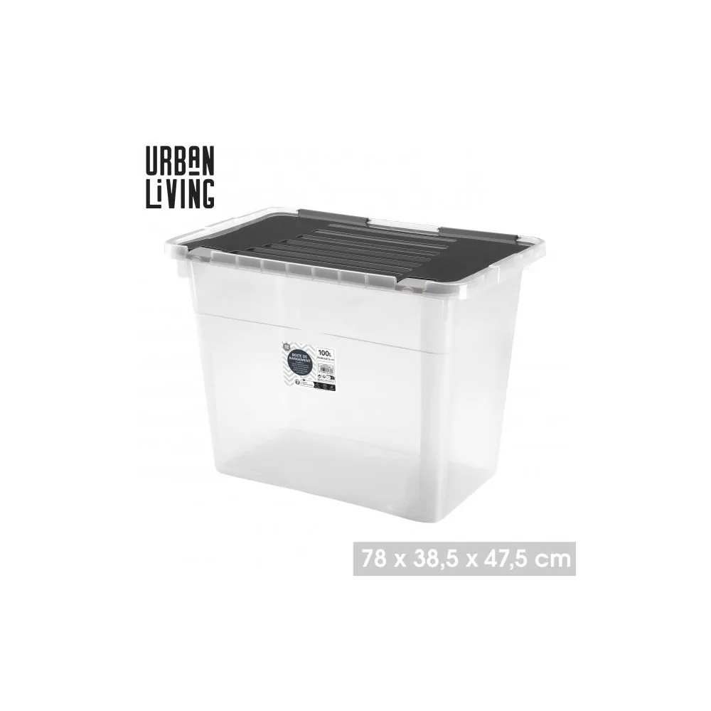 BOX "NESSY" 100L COUVERCLE CLIP NOIR 78X
