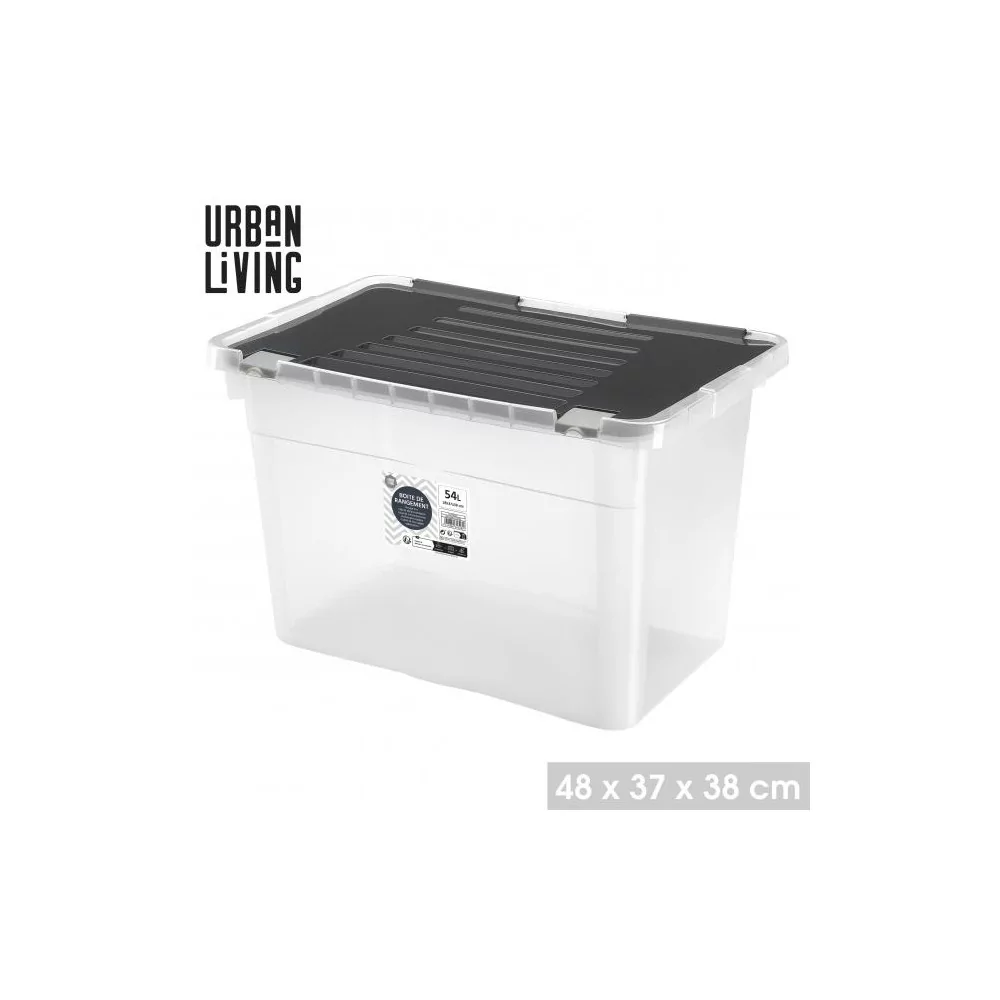BOX "NESSY" 54L AVEC COUVERCLE CLIP NOIR BOX "NESSY" 54L AVEC COUVERCLE CLIP NOIR