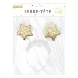SERRE TETE ÉTOILES JOYEUX ANNIV OR