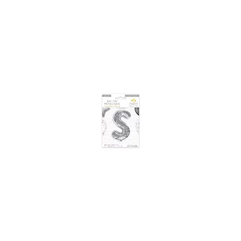 BALLON METAL "S" ARGENT H35CM BALLON METAL "S" ARGENT H35CM