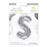 BALLON METAL "S" ARGENT H35CM