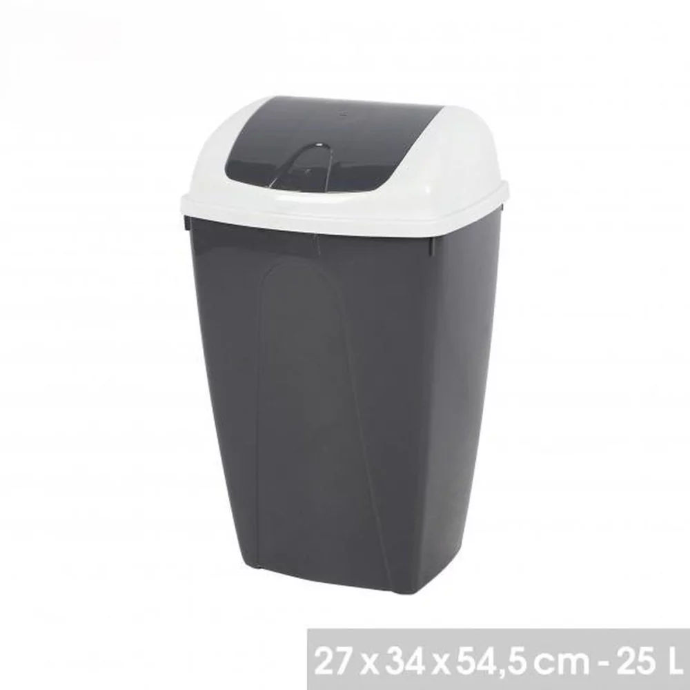 Poubelle Flip 25L "Pasha" bicolore blanc anthracite Poubelle Flip 25L "Pasha" bicolore blanc anthracite