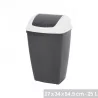 Poubelle Flip 25L "Pasha" bicolore blanc anthracite