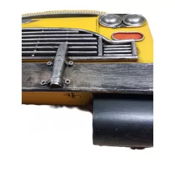 Decoración de pared de metal con forma de taxi amarillo retro