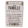 Letrero metálico "Familia feliz"