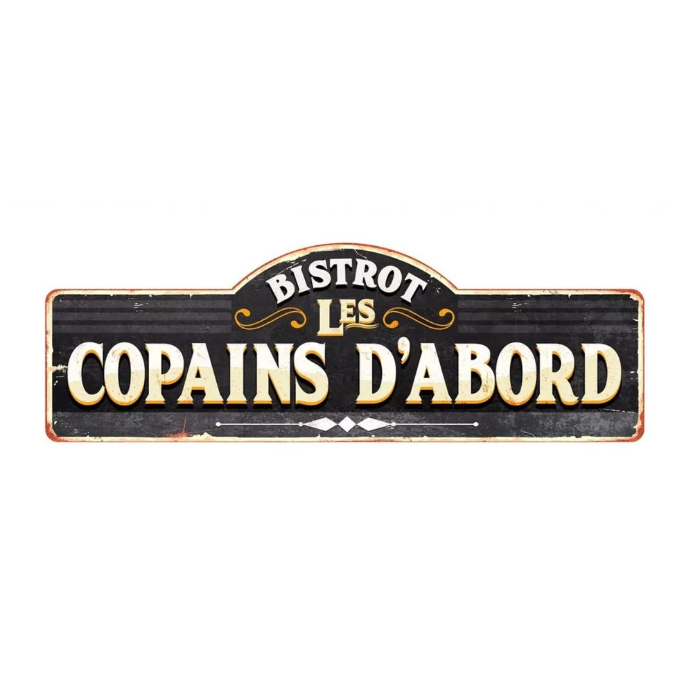 Plaque en métal géante "Copains"