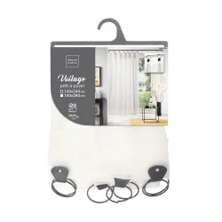 VOILE ANNEAUX LINKA BLANC 140 x 240 CM