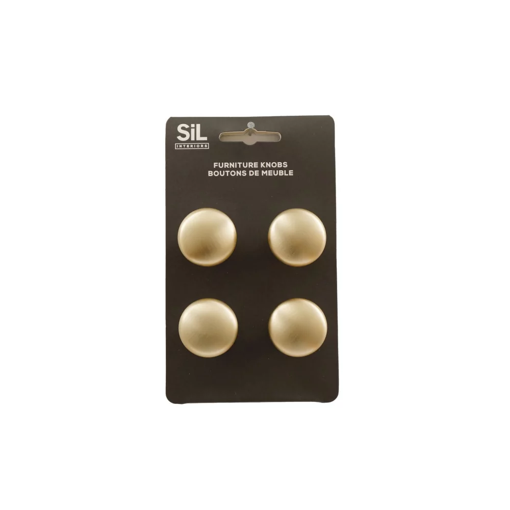 4 BOUTONS DE MEUBLE ALU DORÉ