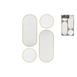 S/4 MIROIRS RONDS OR