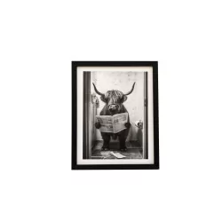 CADRE WC VACHE CORNES 20X25CM