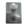 Lot de 2 embouts en acier noir D19mm Bouchon