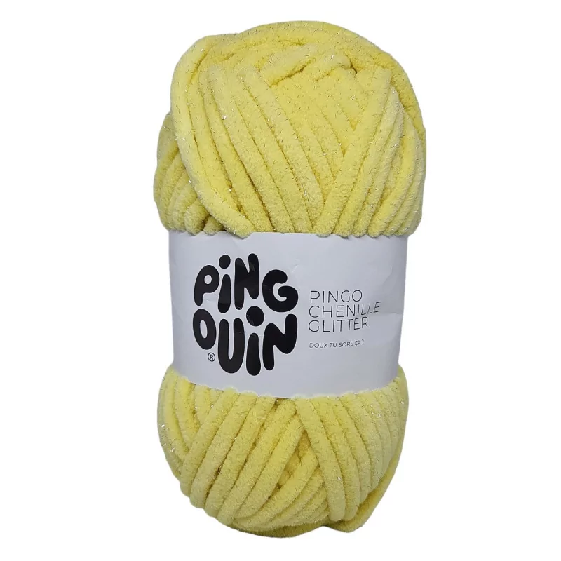 Pingo Chenille Glitter jaune pâle
