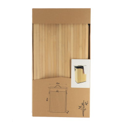 PANIERE A LINGE PLIABLE BAMBOU/TISSU NOI