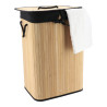 PANIERE A LINGE PLIABLE BAMBOU/TISSU NOI PANIERE A LINGE PLIABLE BAMBOU/TISSU NOI