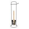 DEROULEUR PAPIER WC METAL NOIR/BAMBOU ET