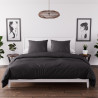 Parure de lit 2 personnes Bohème noir 240x220cm microfibre