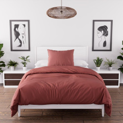 PARURE BOHEME BRIQUE 140X200CM MICROFIBR