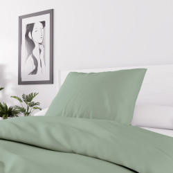 Parure de lit Bohème vert d'eau 140x200cm microfibre