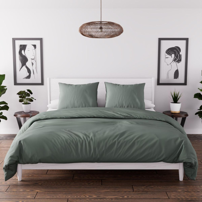PARURE BOHEME KAKI 240X220CM MICROFIBRE
