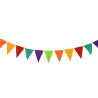 GUIRLANDE FANIONS COLORES EN TISSU 2,2M