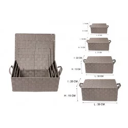 Corbeille + Couvercle Taupe 31x18xH11cm