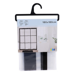 RIDEAU DE DOUCHE "NEO RETRO" PEVA 180X18