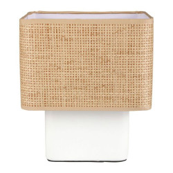 LAMPE "HAKO"BEIGE.BLANC CARRE CERAM H38C