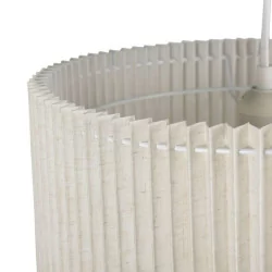 Lampa wisząca Auréline z plisowanego lnu i metalu w kolorze ecru