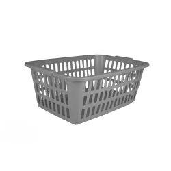 Panier à linge 30L rectangulaire argenté