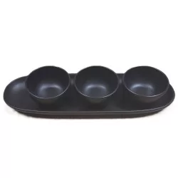 SET APÉRO 4 PIÈCES NOIR MAT