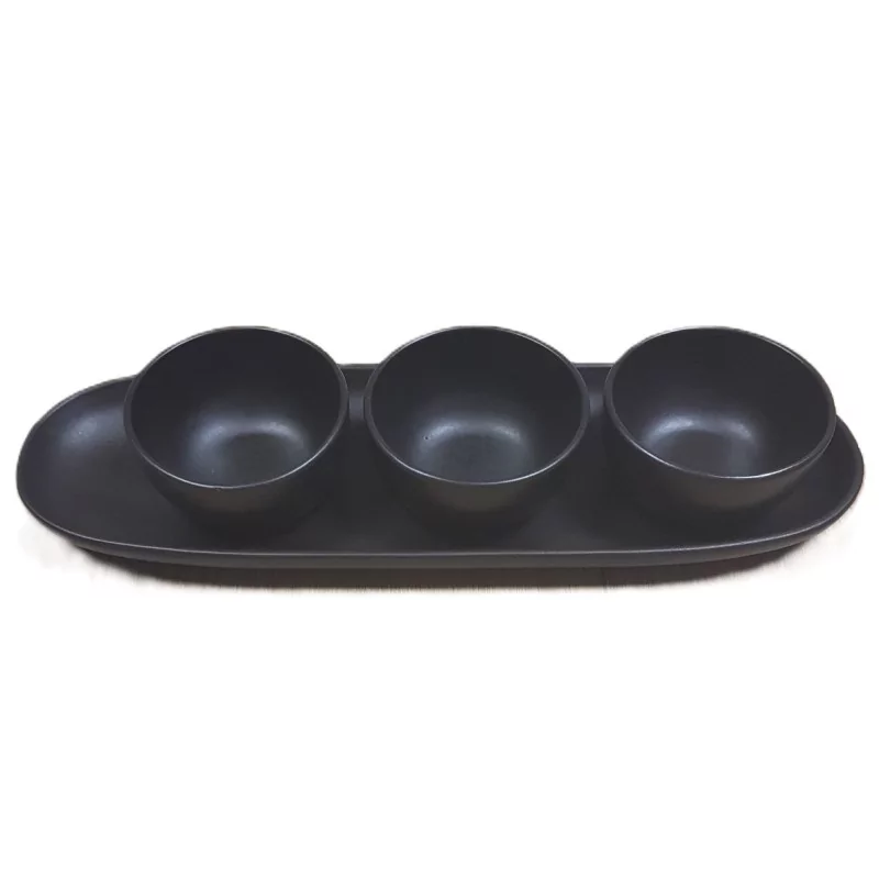 SET APÉRO 4 PIÈCES NOIR MAT SET APÉRO 4 PIÈCES NOIR MAT