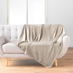 PLAID "NELIA" TAUPE 125x150CM FLANELLE R