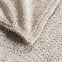PLAID "NELIA" TAUPE 125x150CM FLANELLE R