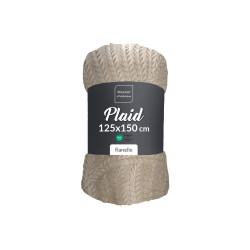 PLAID "NELIA" TAUPE 125x150CM FLANELLE R