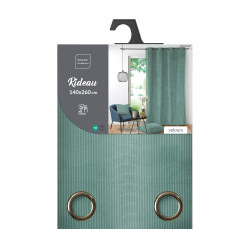 RIDEAU "CASUAL" SAUGE 140x260CM VELOURS