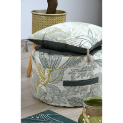 POUF ROND BOTANYS 40X30CM VERT